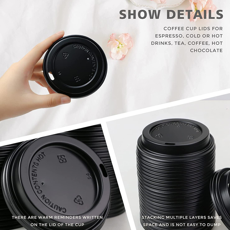 Disposable Black Paper Cup Lids