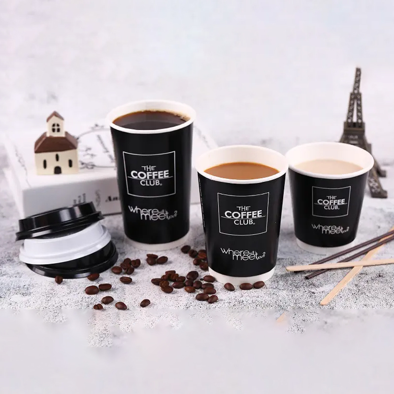 Custom Printed Eco Friendly Disposable Coffee Cups with Lid