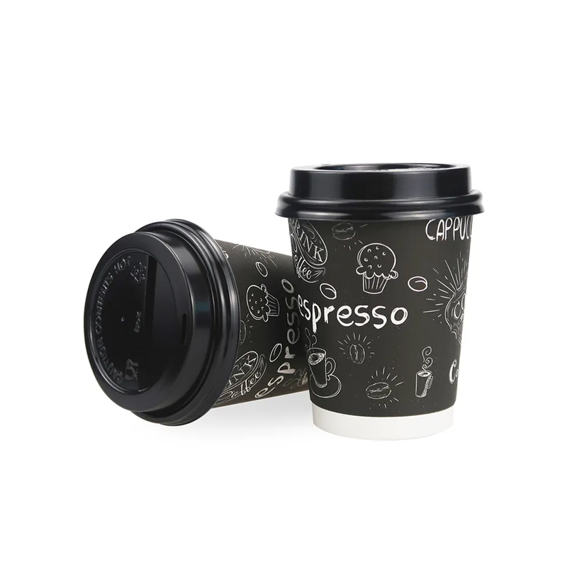 Wholesale Big Black Coffee Paper Cups with Printing Design