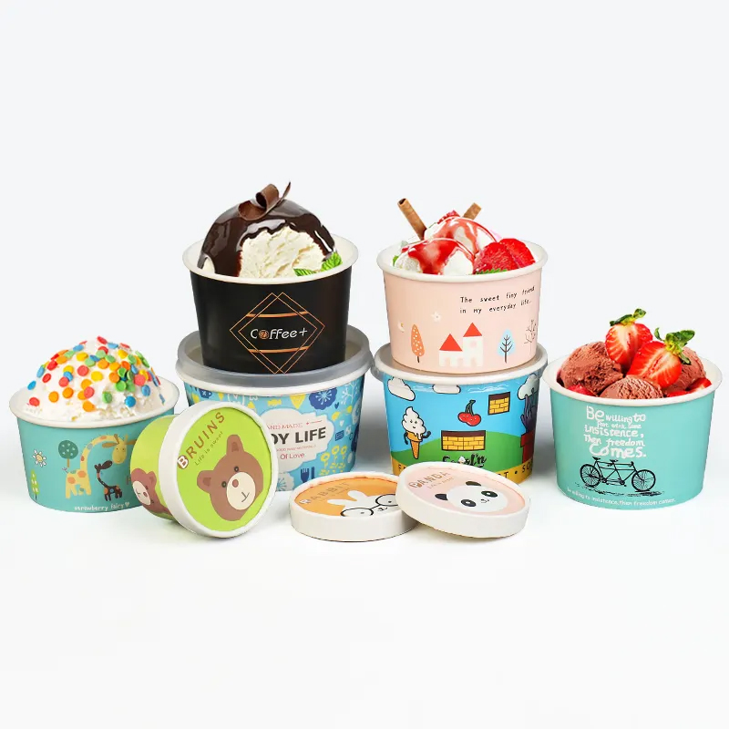 Food Grade Custom Printing Paper Cups for Ice Cream