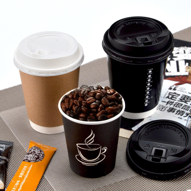 16 Oz Disposable Coffee Cups with Lids