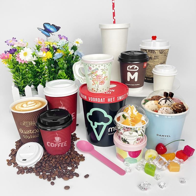 Disposable Paper Cups with Lid