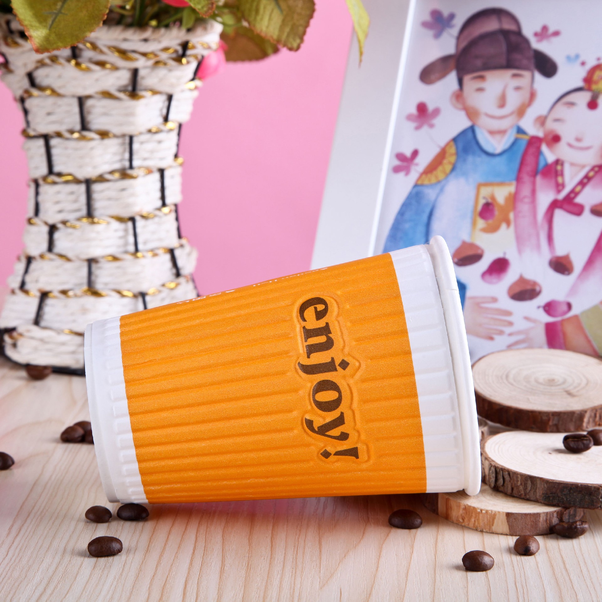 Custom Ripple Wall Paper Cup with Logo