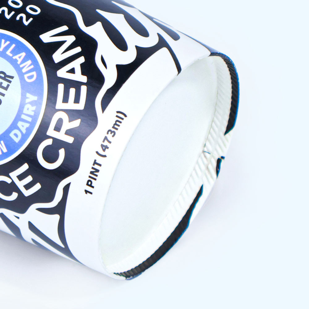 Eco Friendly Ice Cream Paper Cups with Lid Spoon