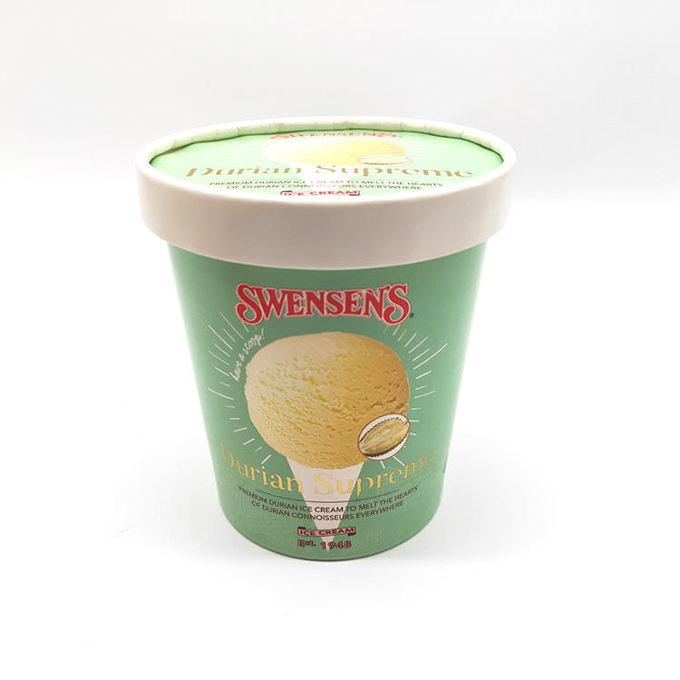 Custom Ice Cream Cups with Spoon and Lid