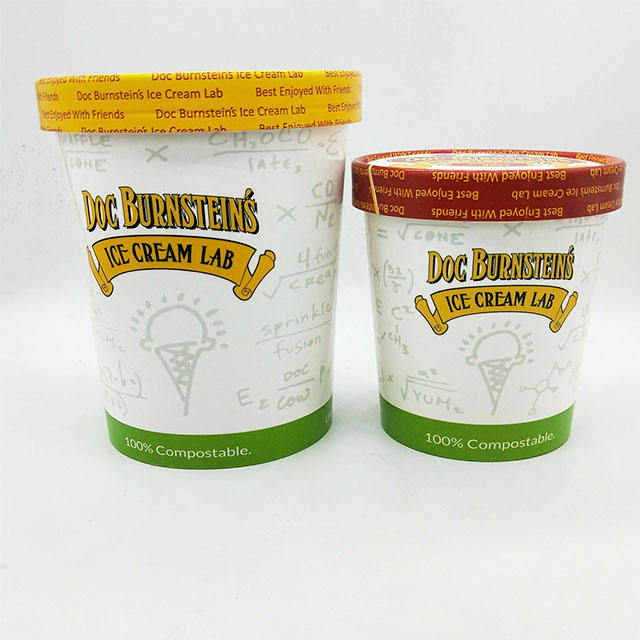 Custom Logo Ice Cream Cups with Lid