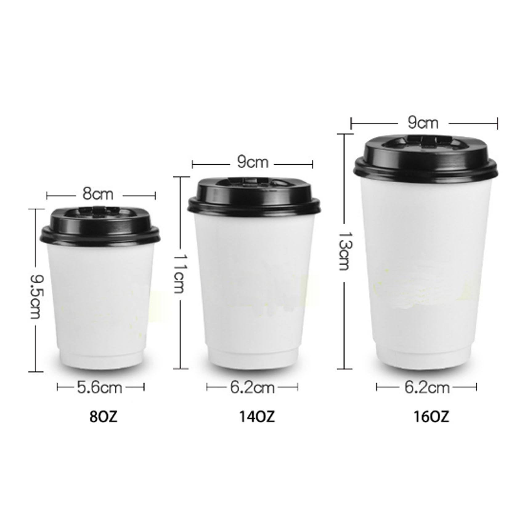 Coffee Paper Cup with Lids and Sleeves