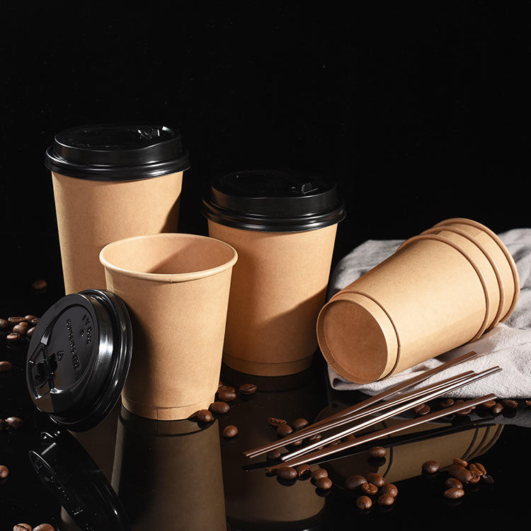 Coffee Paper Cup with Lids and Sleeves