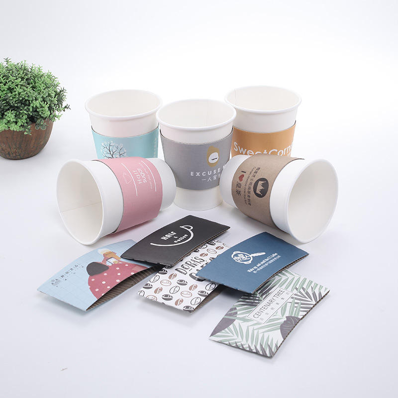 Coffee Paper Cup with Lids and Sleeves