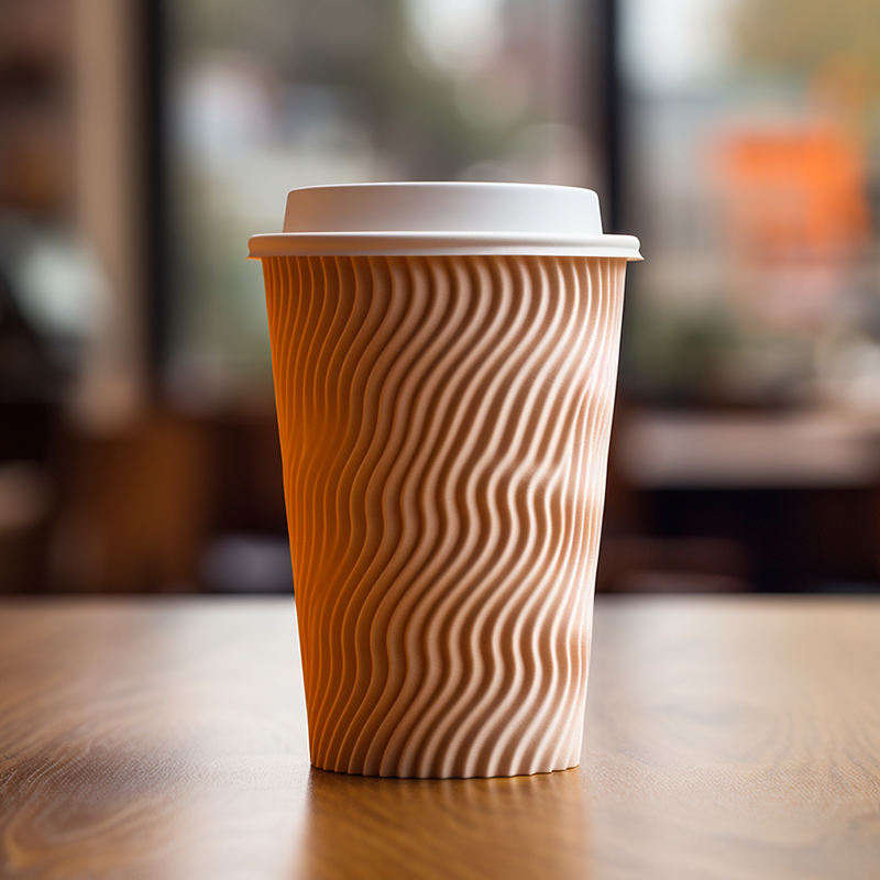 Eco-Friendly Brown Ripple Wall Paper Cup